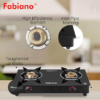 FABIANO- GAS COOKER - GLASS TOP - DOUBLE BURN - Image 4