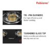 FABIANO - GAS COOKER - GLASS TOP - THREE BURN - Image 5